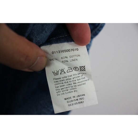 Visvim Japan Mens 1 Cotton Linen Blend Button Up Shirt F1185 - Picture 5 of 7